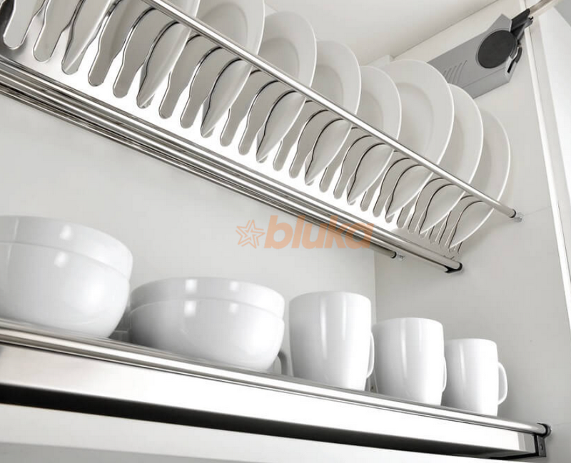 Giá bát đĩa 2 tầng cố định tủ bếp có thể điều chỉnh độ cao hay không?
